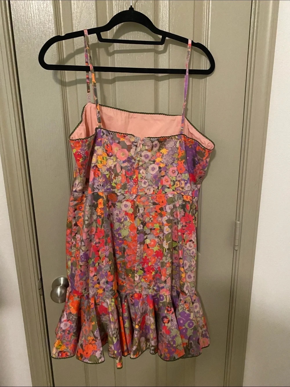 Floral Spaghetti-Strap Mini Dress in Purple & Pink - Picture 2 of 6